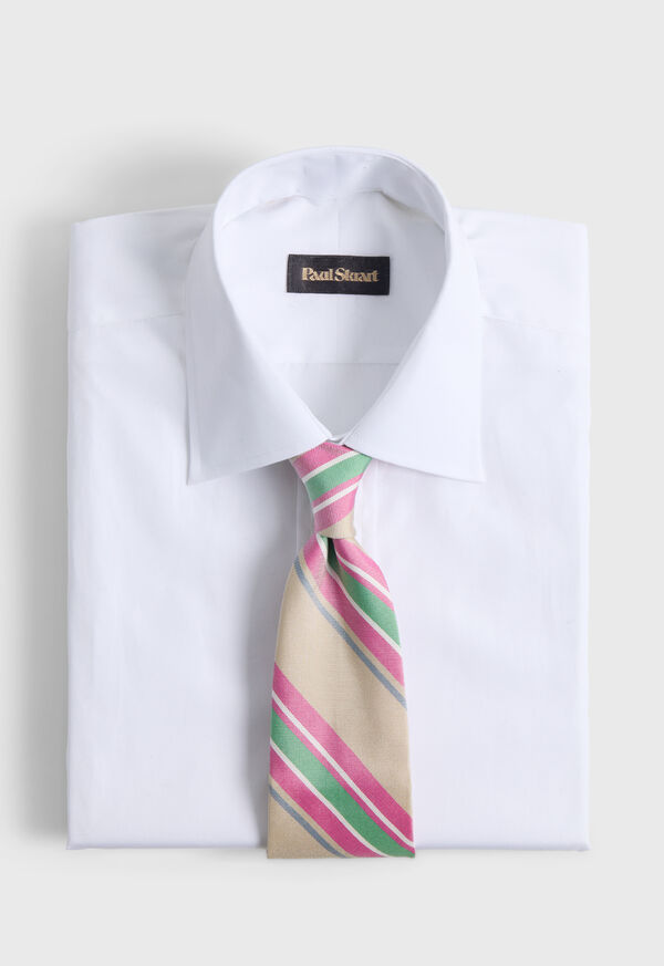 Paul Stuart Woven Silk Oxford Stripe Tie, image 2