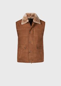 Paul Stuart Quilted Shearling Vest, thumbnail 1