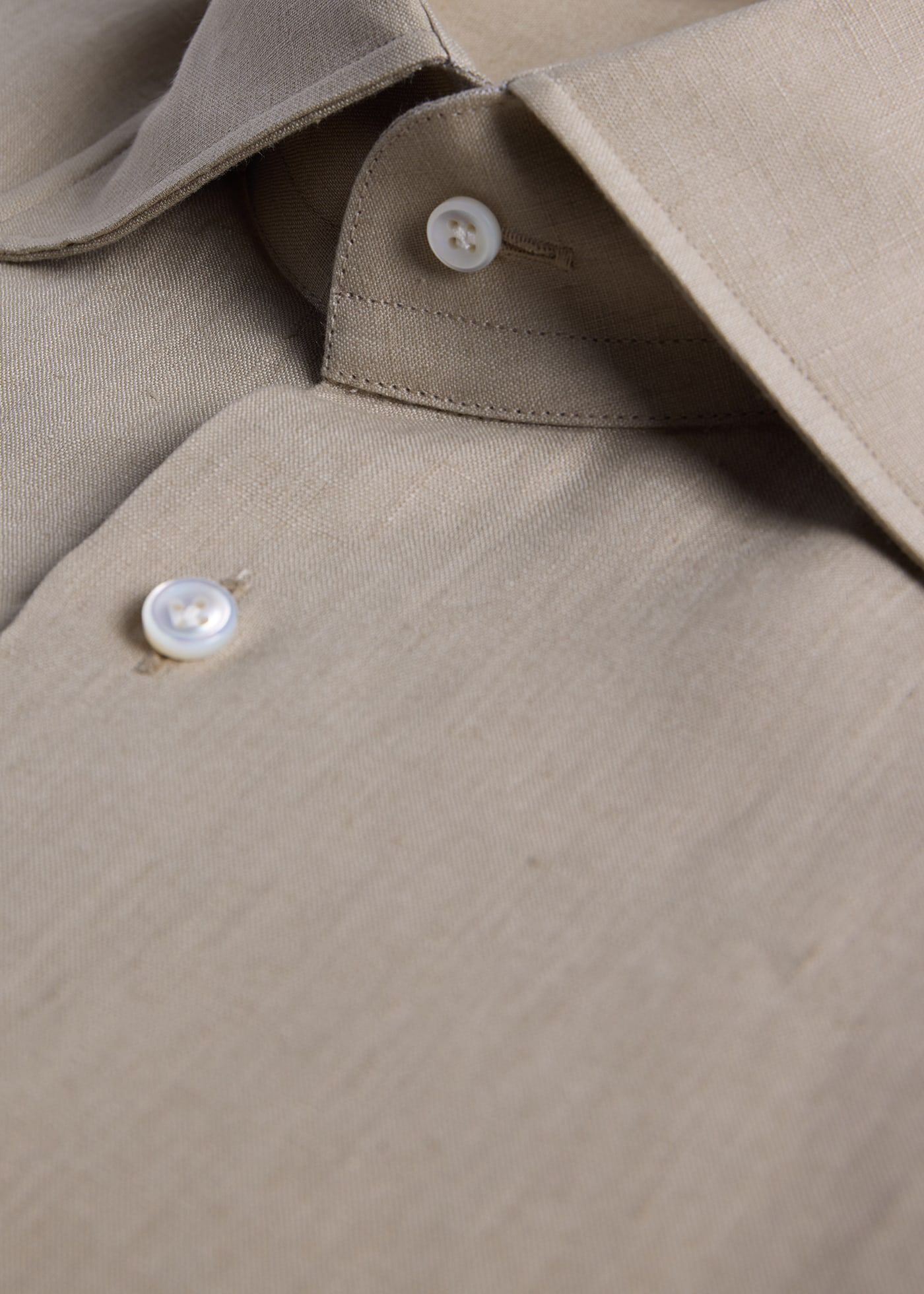 トップス 90s- paul stuart black linen shirt Band Collar Washed Linen Shirt