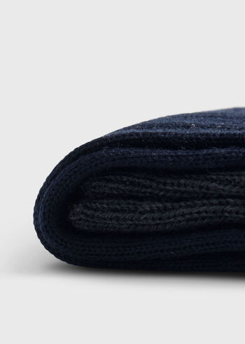 Paul Stuart Wool Ribbed Sock with Contrast Trim