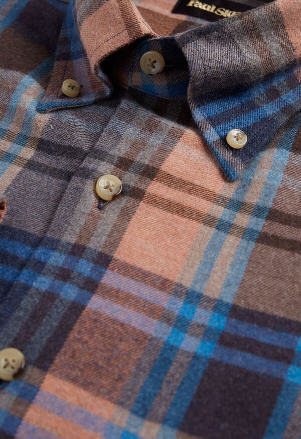 Paul Stuart Exaggerated Plaid Flannel Sport Shirt, image 2