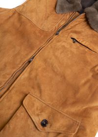 Paul Stuart Suede Vest with Beaver Fur Collar, thumbnail 3