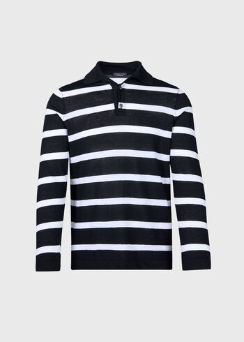 Paul Stuart Linen & Cotton Bold Stripe Polo