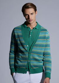 Paul Stuart Linen & Cotton Fair Isle Cardigan, thumbnail 2