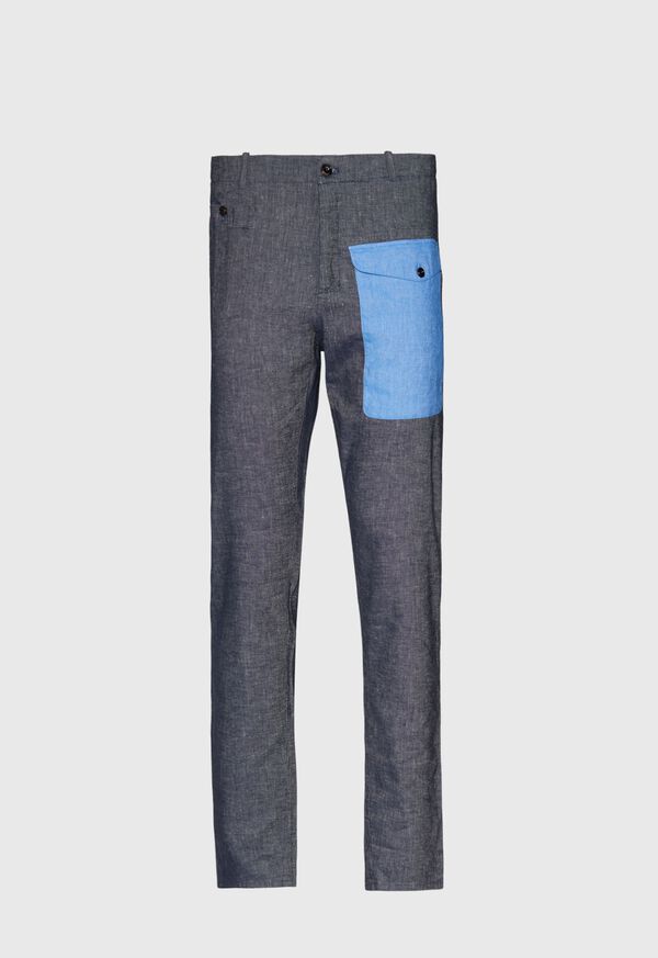Paul Stuart Indigo Contrast Envelope Pocket Pant, image 1