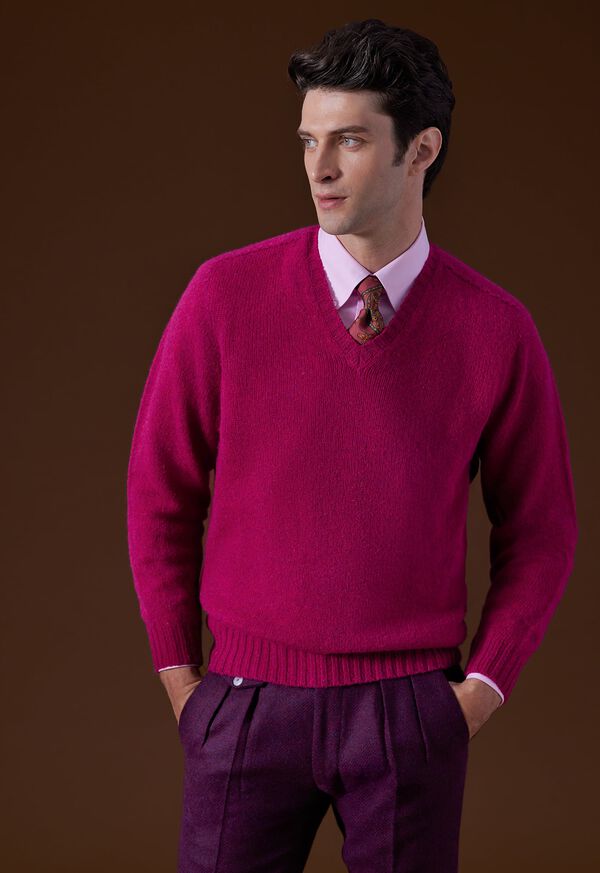 Paul Stuart Shetland Wool V-Neck Sweater, image 2