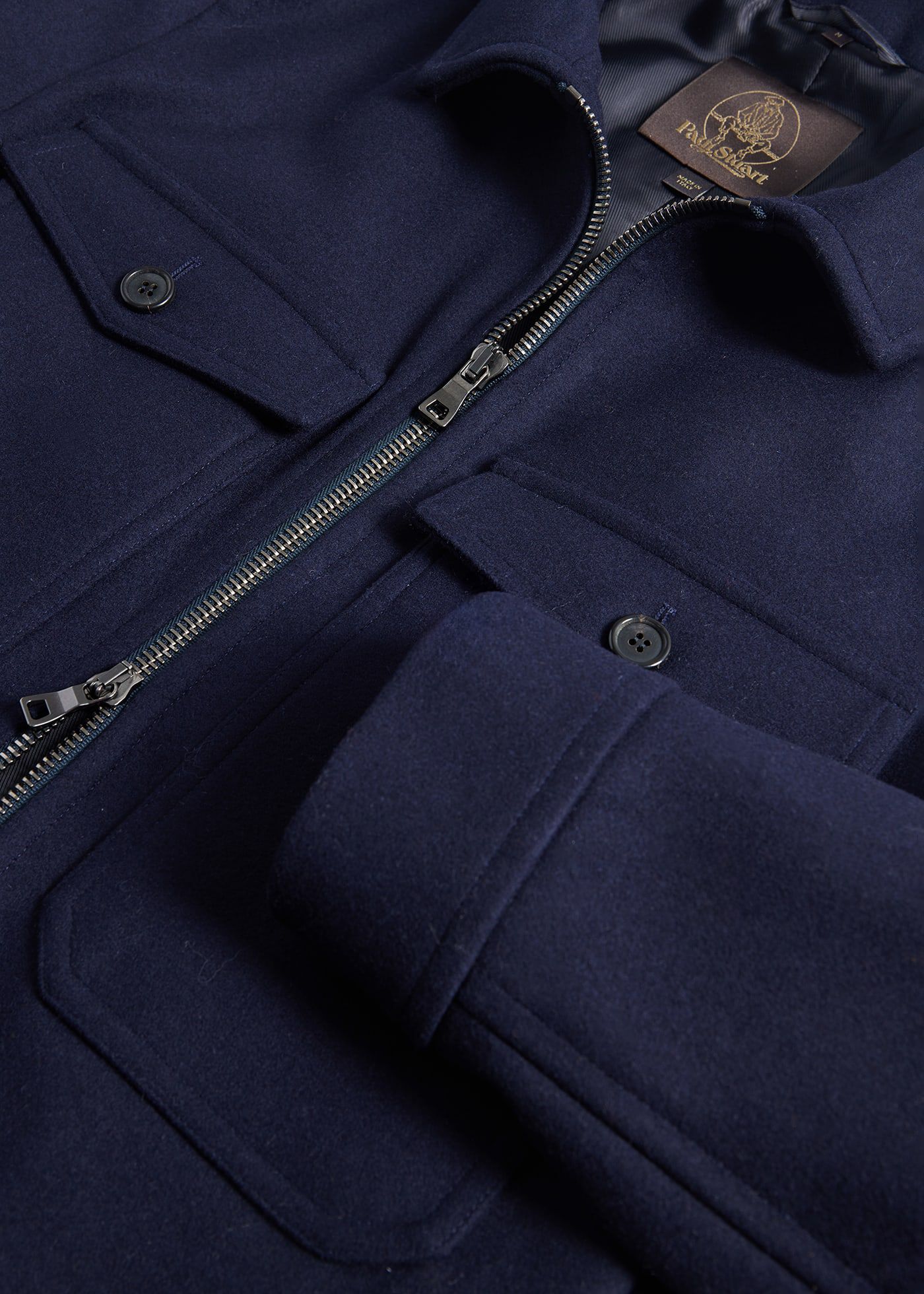 ジャケット・アウター 90s Paul Stuart wool half coat Vintage PAUL STUART Men's Shearling Coat Hooded Made In