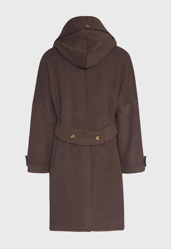 Paul Stuart Solid Double Breasted Hooded Overcoat, image 2