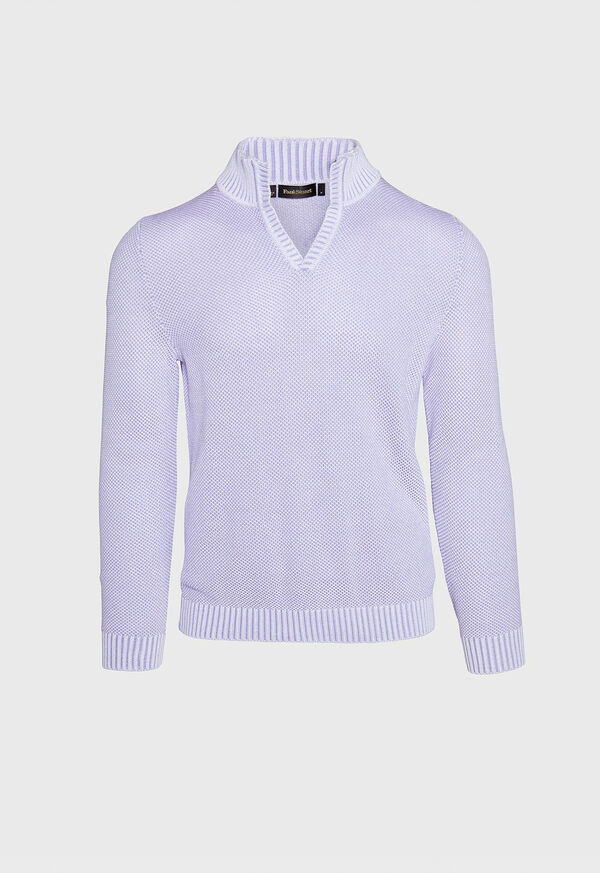 Paul Stuart Birdseye Open Collar Sweater