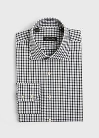 Paul Stuart Black and White Mini Pane Dress Shirt, thumbnail 1
