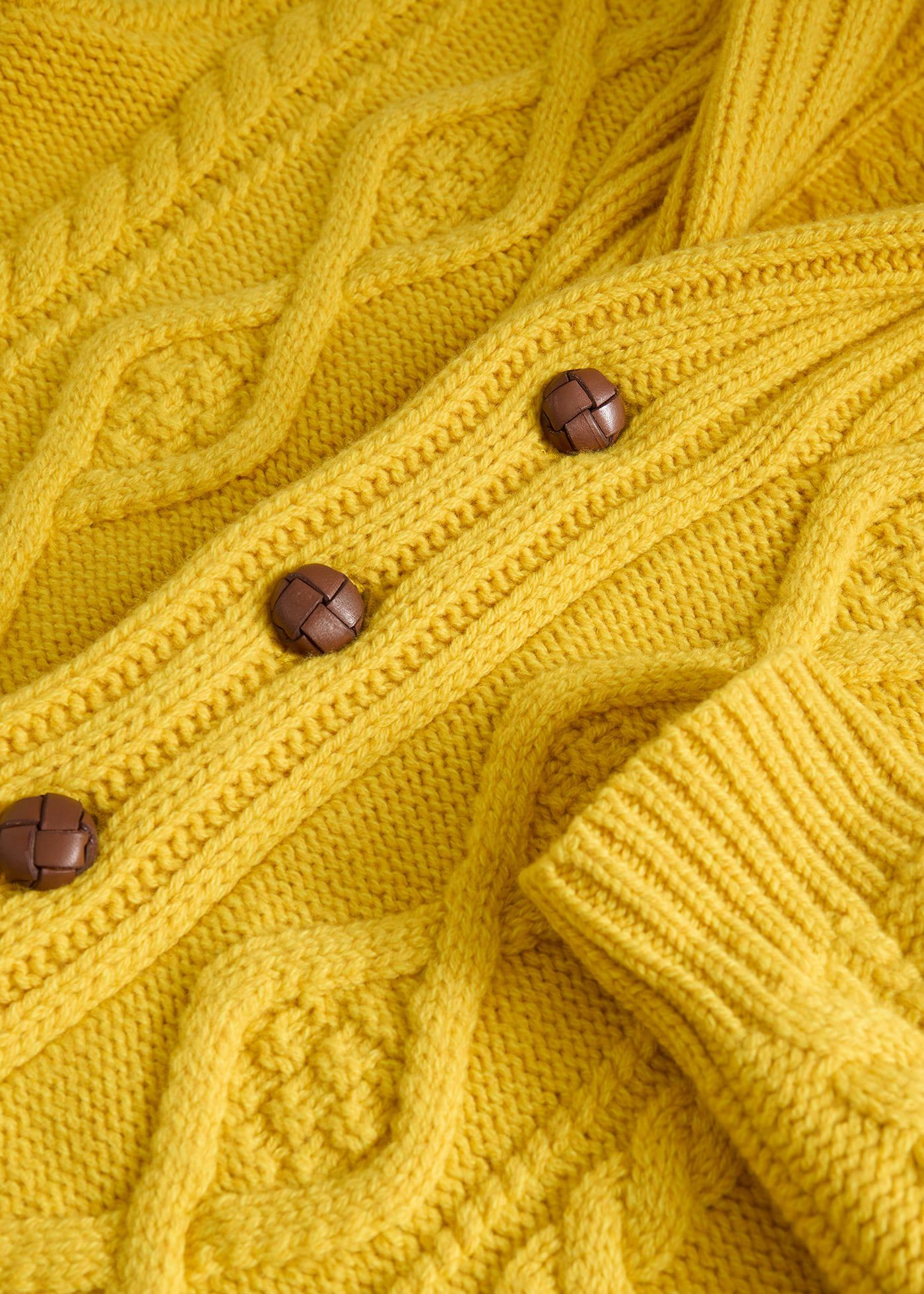 Wool & Cashmere Aran Cable Knit Cardigan