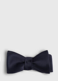 Paul Stuart Navy Satin Bow Tie, thumbnail 1