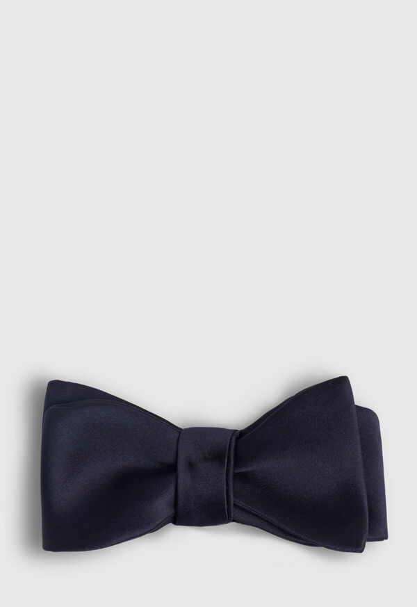 Paul Stuart Navy Satin Bow Tie, image 1