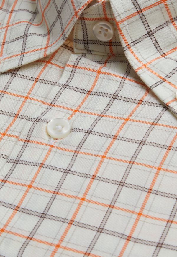 Paul Stuart Plaid Flannel on Cream Ground Sport Shirt, image 2