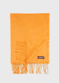 Paul Stuart Cashmere Solid Color Scarf with Embroidered Logo, thumbnail 3
