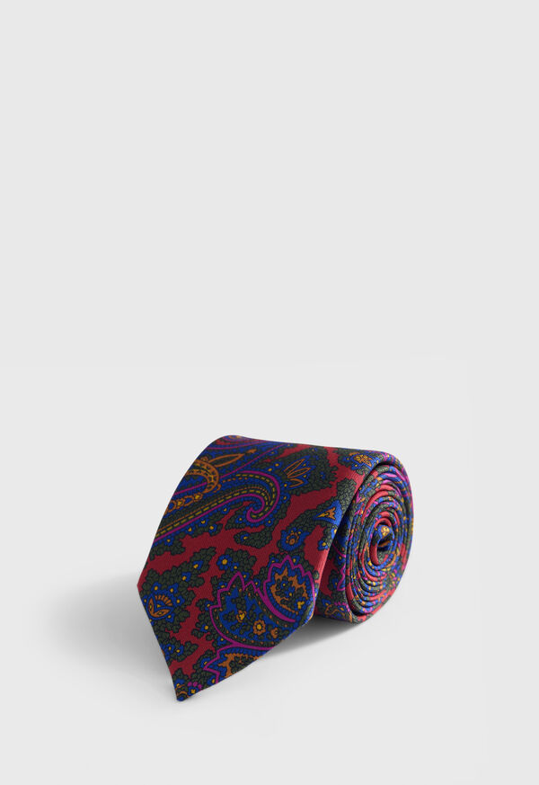 Paul Stuart Ornate Paisley Print Silk Tie, image 1