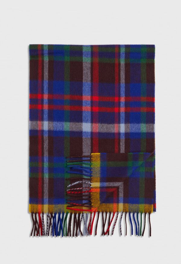 Paul Stuart Cashmere Multi Color Plaid Scarf, image 1