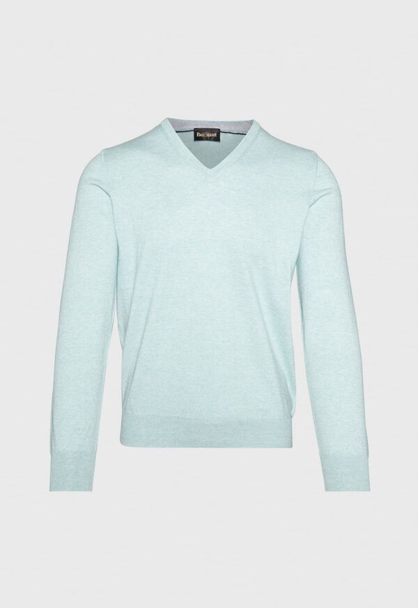 Paul Stuart Cotton and Cashmere V-neck Sweater, image 1