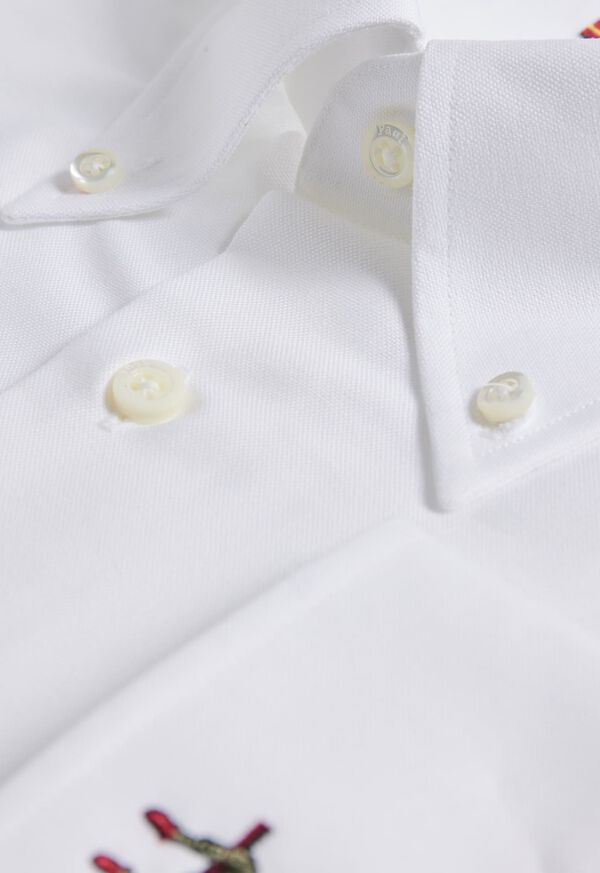 Paul Stuart Cotton Oxford Logo Sport Shirt, image 2