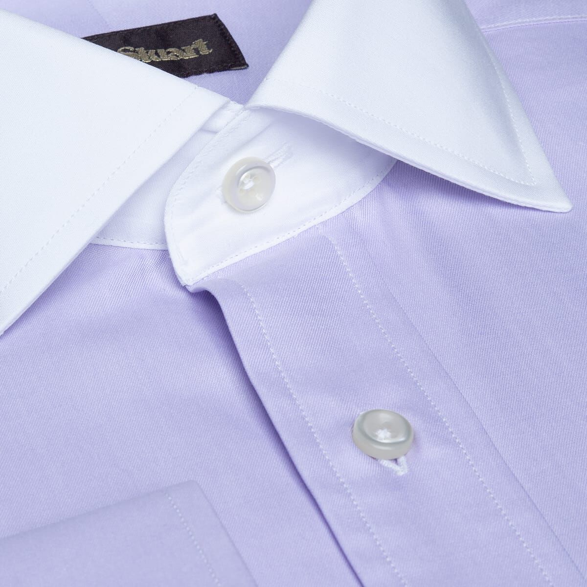 white contrast collar dress shirt