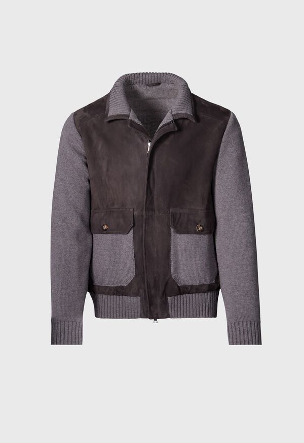 Paul Stuart Wool & Suede Bomber Jacket, image 1