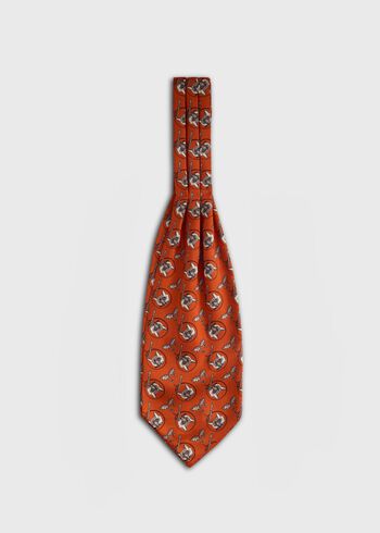 Paul Stuart Silk Fox Print Ascot