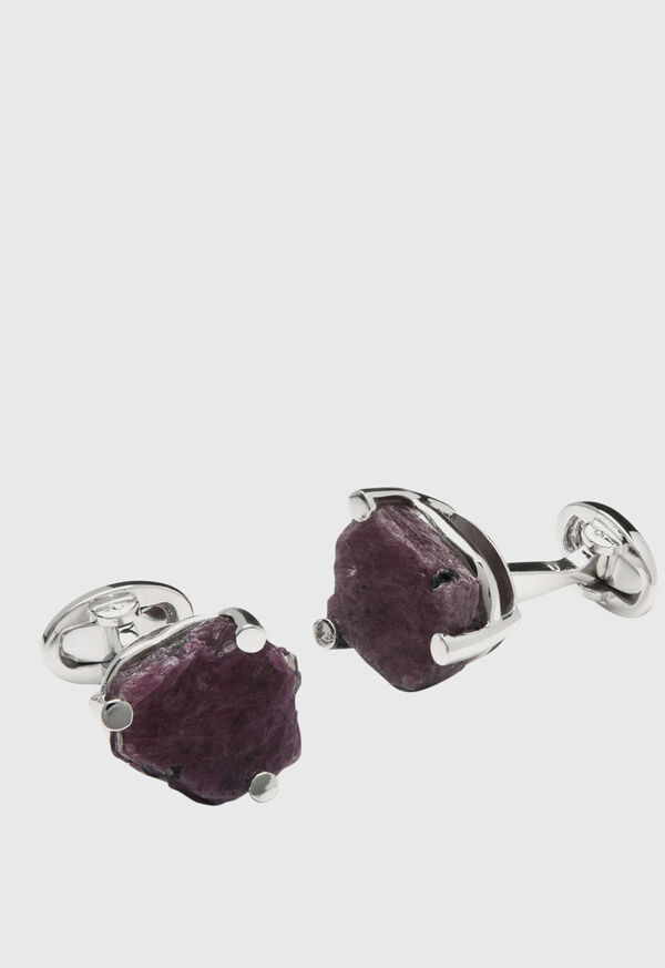 Paul Stuart Ruby Slices & Sterling Silver Cufflinks, image 1