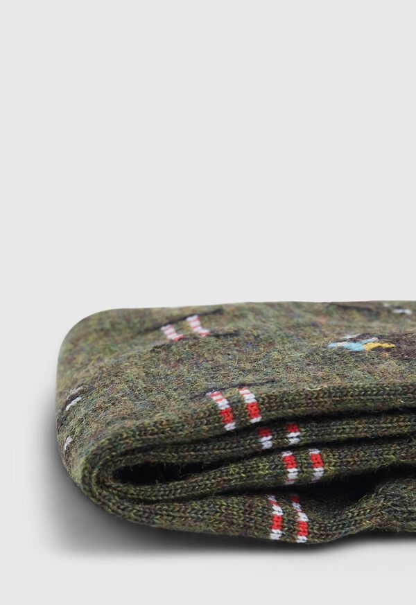 Paul Stuart Racing Horse Motif Wool Sock, image 2
