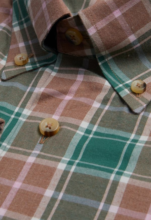 Paul Stuart Cotton Lightweight Flannel Plaid Sport Shirt, image 2