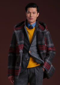 Paul Stuart Plaid Hooded Coat, thumbnail 2