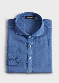 Paul Stuart Linen Half Placket Sport Shirt, thumbnail 2