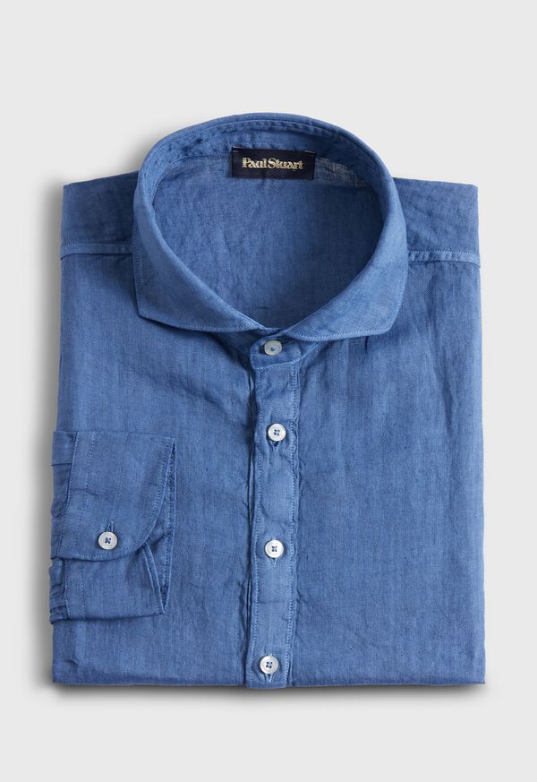 Paul Stuart Linen Half Placket Sport Shirt, image 2