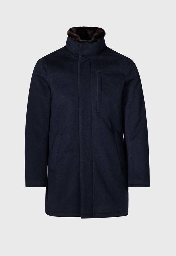 Paul Stuart Cashmere Coat with Faux Fur Collar, image 1