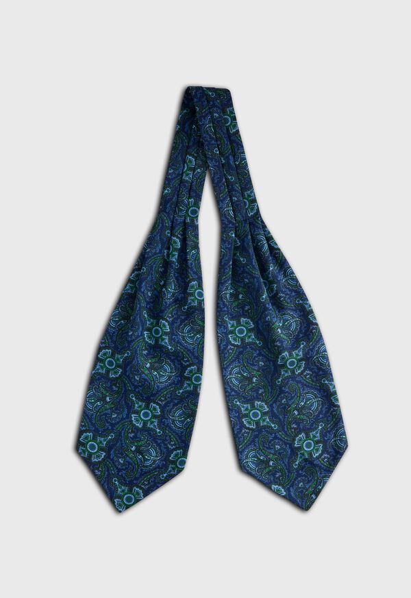 Paul Stuart Silk Twill Micro Paisley Print Ascot, image 2