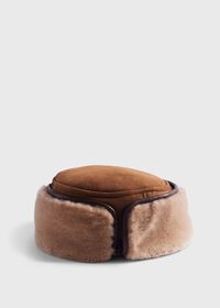 Paul Stuart Round Shearling Hat with Snaps, thumbnail 1