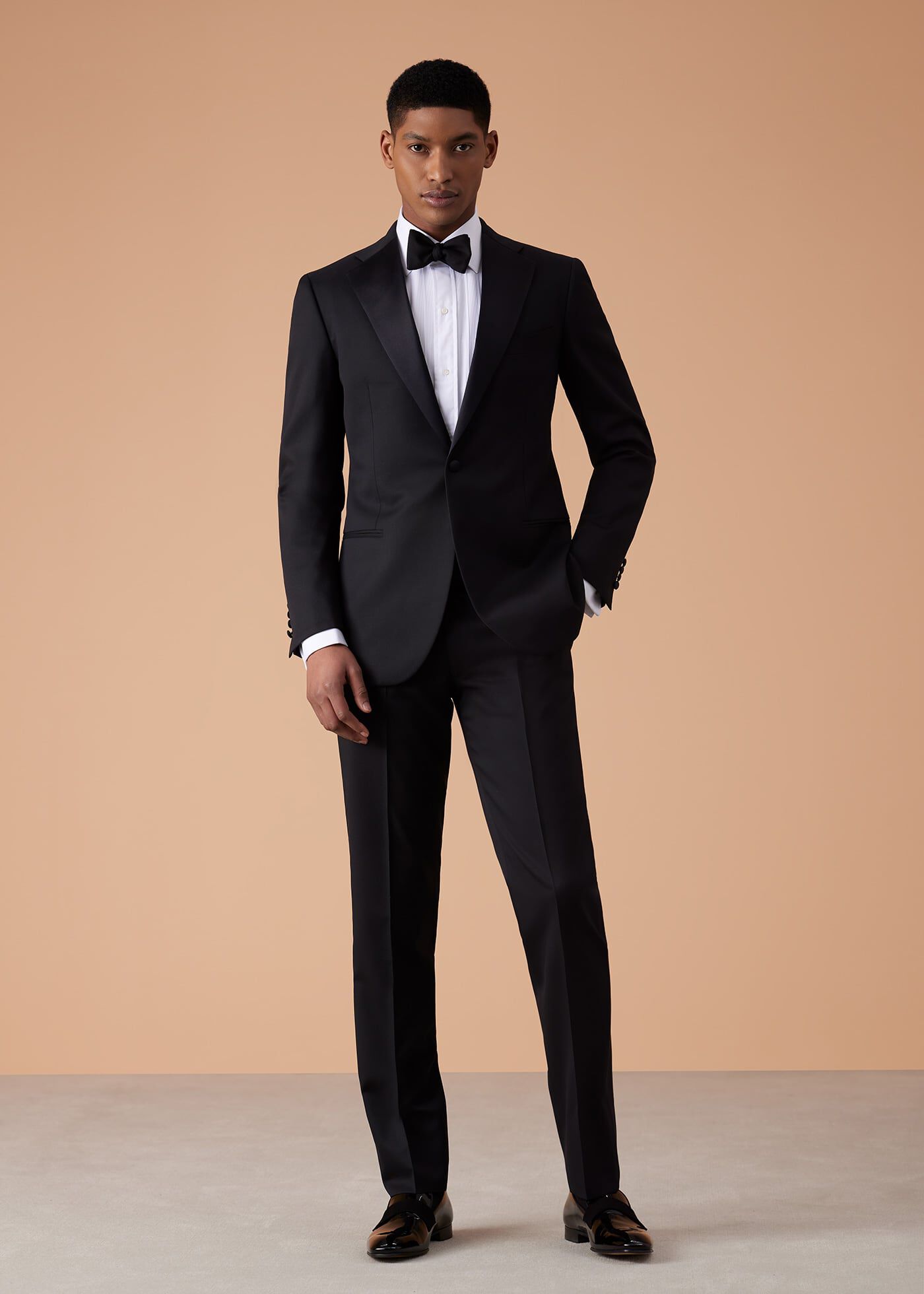 Satin best sale lapel tuxedo