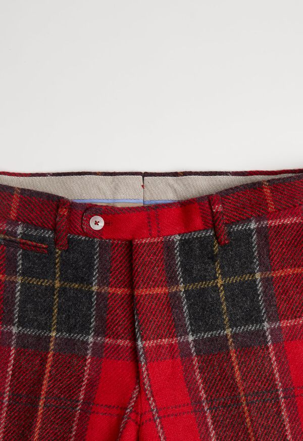 Paul Stuart Red Multi Plaid Pant, image 2