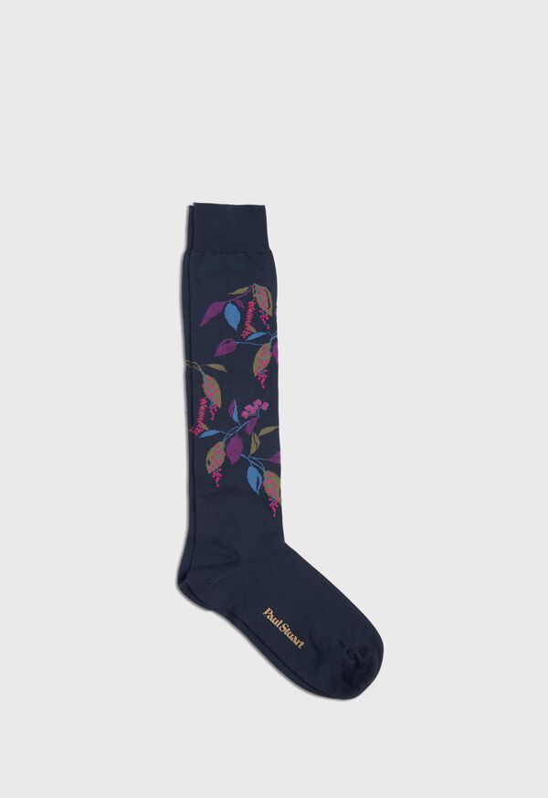 Paul Stuart Cotton Blend Motif Floral Sock, image 1