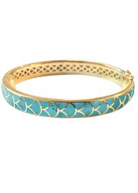 Paul Stuart Jan Leslie Gold and Turquoise Bangle Bracelet, thumbnail 2