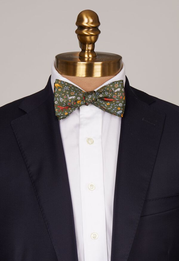 Paul Stuart Wool Animal Print Bow Tie, image 2
