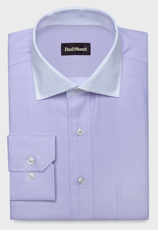 Paul Stuart Contrast Collar Cotton Twill Dress Shirt, image 1