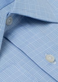 Paul Stuart Blue Glen Plaid Cotton Dress Shirt, thumbnail 2
