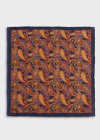 Paul Stuart Printed Paisley Pocket Square, thumbnail 2