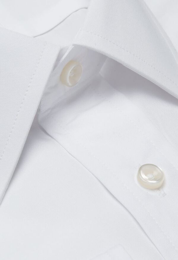 Paul Stuart White Broadcloth Cotton Dress Shirt, image 2