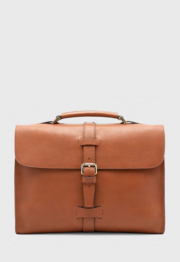 Paul Stuart Bridle Leather Briefcase with Shoulder Strap, image 1