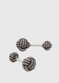 Paul Stuart Sterling Silver Rope Ball Cufflinks, thumbnail 1
