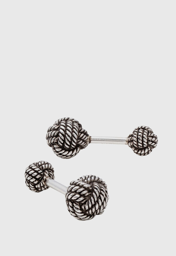 Paul Stuart Sterling Silver Rope Ball Cufflinks, image 1