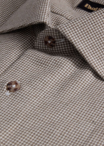 Paul Stuart Brushed Cotton Houndstooth Sport Shirt
