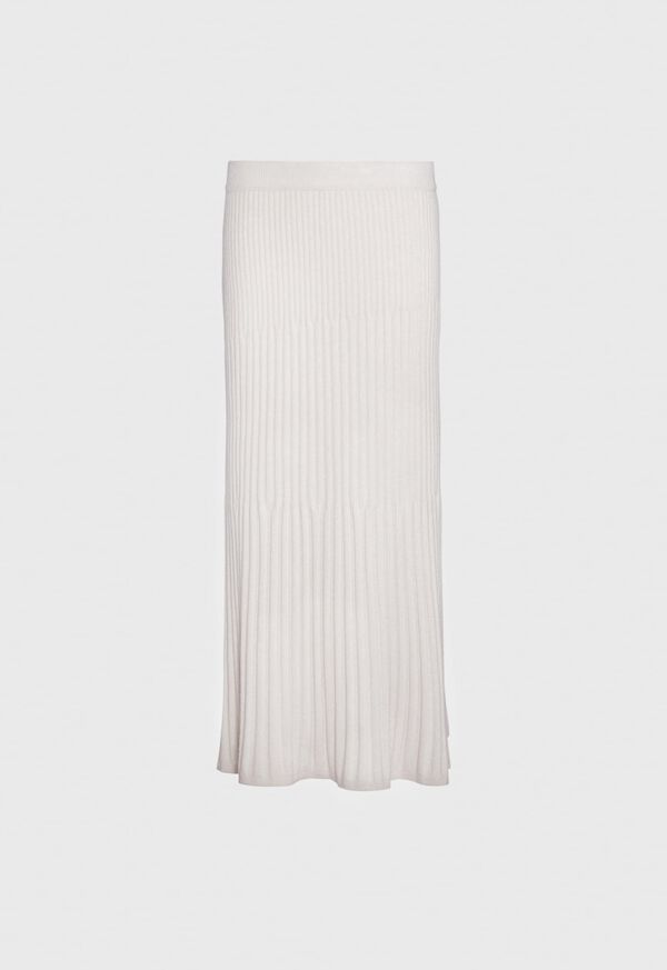 Paul Stuart Knit Ribbed Midi Cashmere Skirt, image 1