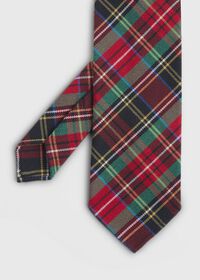Paul Stuart Red & Green Tartan Tie, thumbnail 1